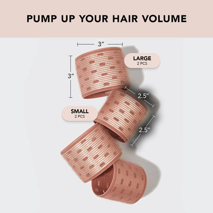 Kitsch Ceramic Hair Rollers for Women - Black, 8 Count (Pack of 1)