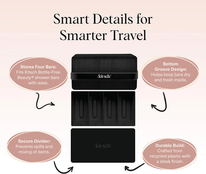 Kitsch 4-Compartment Travel Soap Case – TSA-Approved Bar Soap Holder