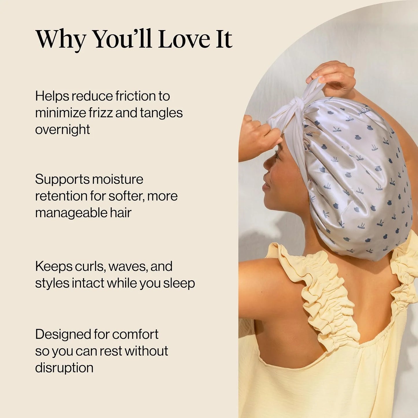 Kitsch XL Satin Bonnet for Sleeping - Aura