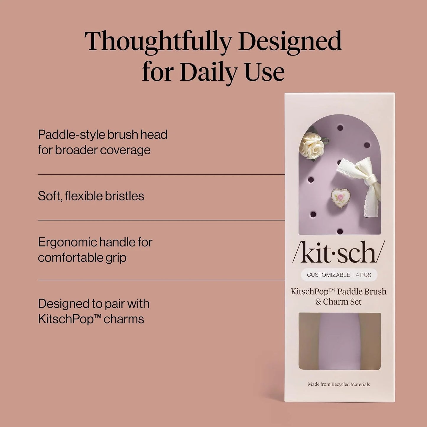 KitschPop™ Paddle Brush | Hair Brushes for Women – Haze Blue