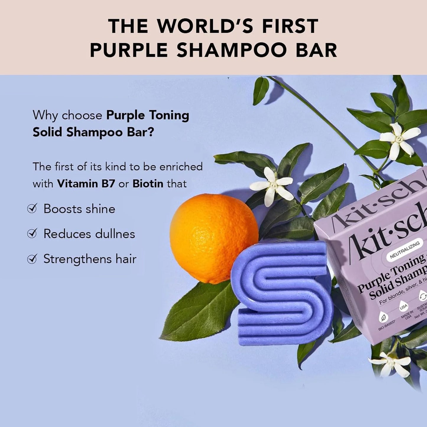 Kitsch Argan Oil Shampoo Bar Soap for Hair Growth - Made in USA, 3.2 oz