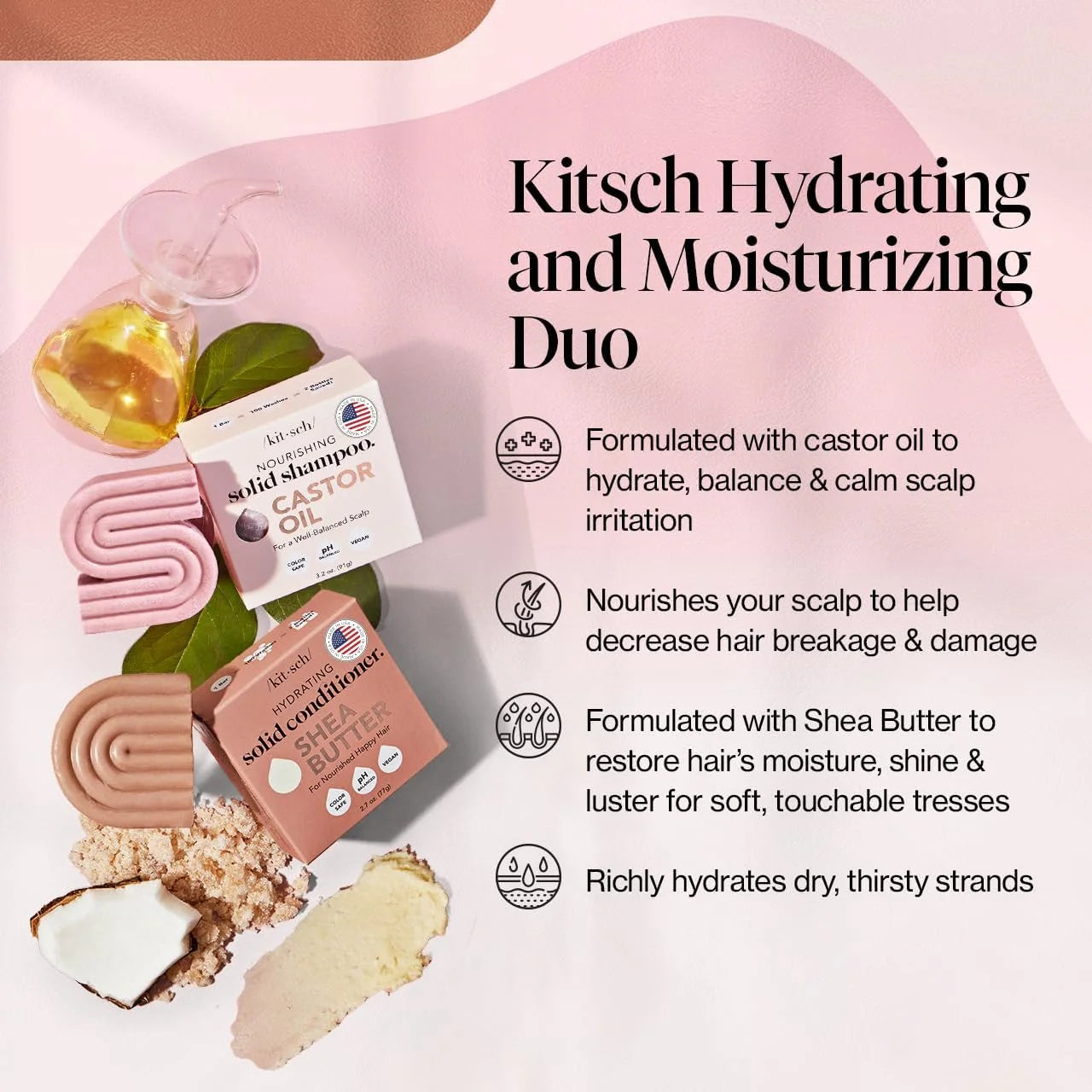 Kitsch Rosemary & Biotin Shampoo and Conditioner Set for Hair Growth