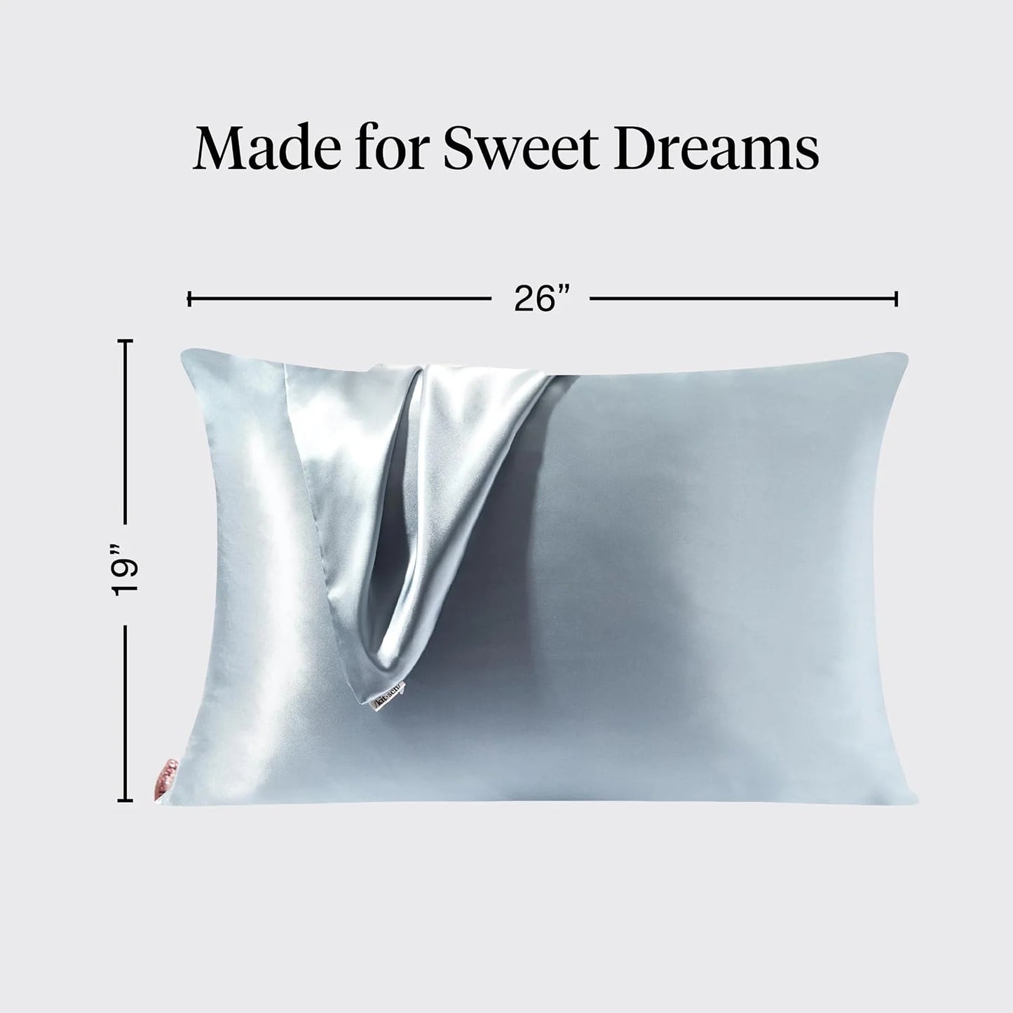 Kitsch Satin Pillowcase with Zipper - Standard Size, Haze Blue