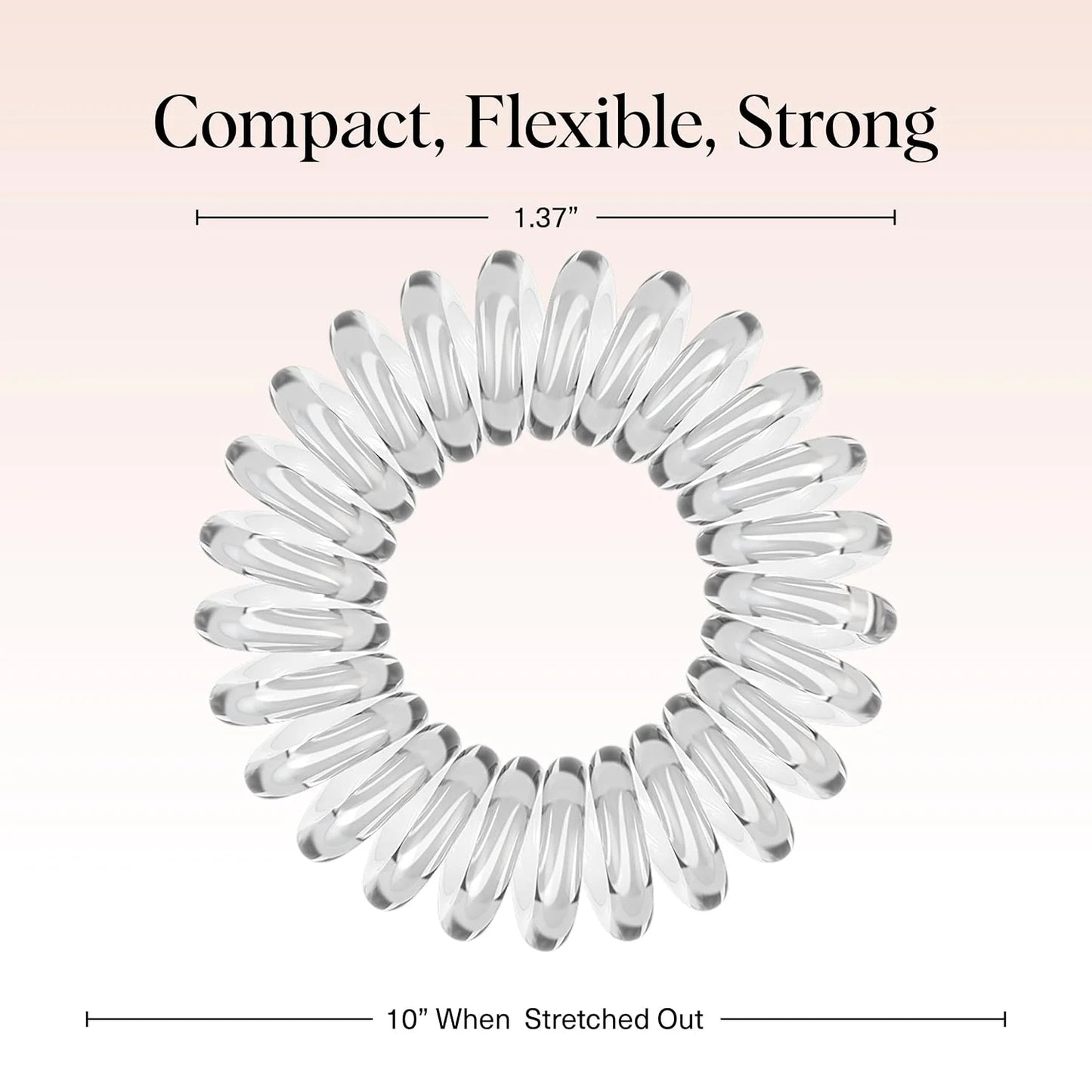 Kitsch Spiral Hair Ties for Women | Ponytail Holders - Brunette, 8 Pcs