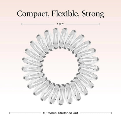 Kitsch Spiral Hair Ties for Women | Ponytail Holders - Brunette, 8 Pcs