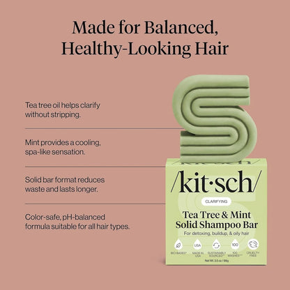 Kitsch Argan Oil Shampoo Bar Soap for Hair Growth - Made in USA, 3.2 oz