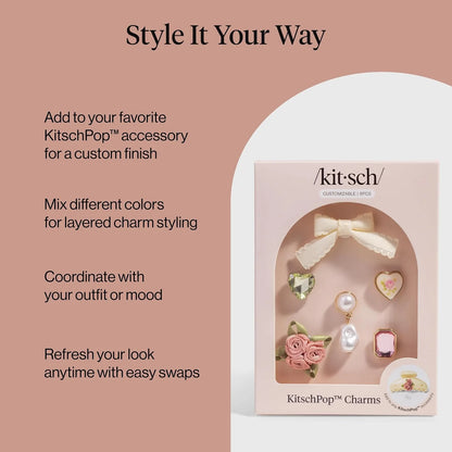 KitschPop™ Charm Sets - Vintage Emerald, 6pcs