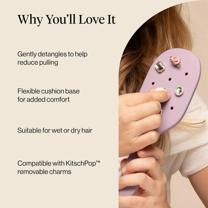 KitschPop™ Paddle Brush | Hair Brushes for Women – Haze Blue