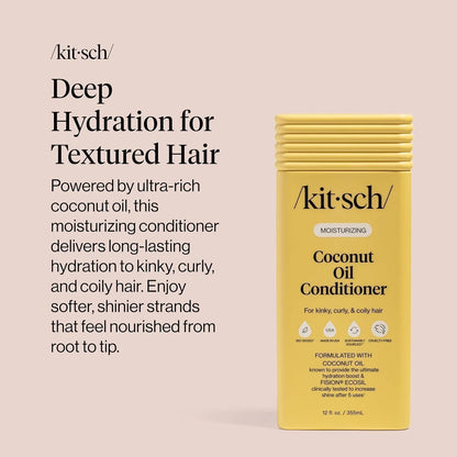 Kitsch Coconut Oil Hair Conditioner for Women & Men – Made in USA – 12 oz