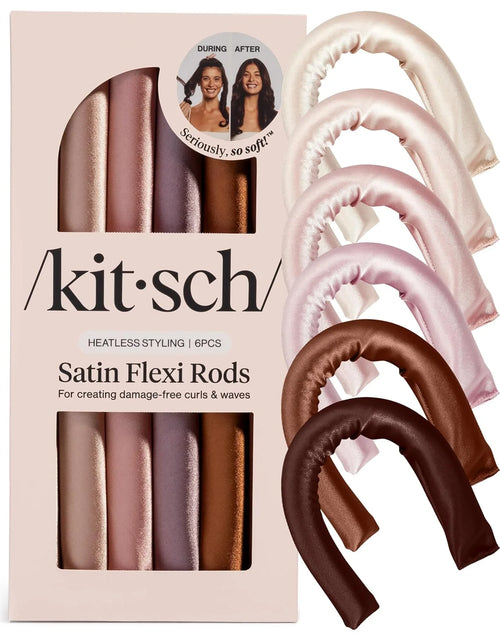 Kitsch Satin Flexi Rods Heatless Curling Rod - 6 pcs, Rosewood
