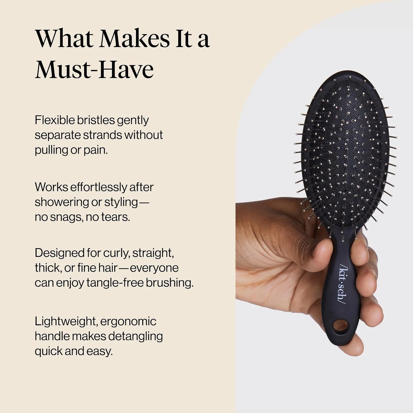 Kitsch Wet Dry Brush Detangler – Hair Brush for Women - Terracotta