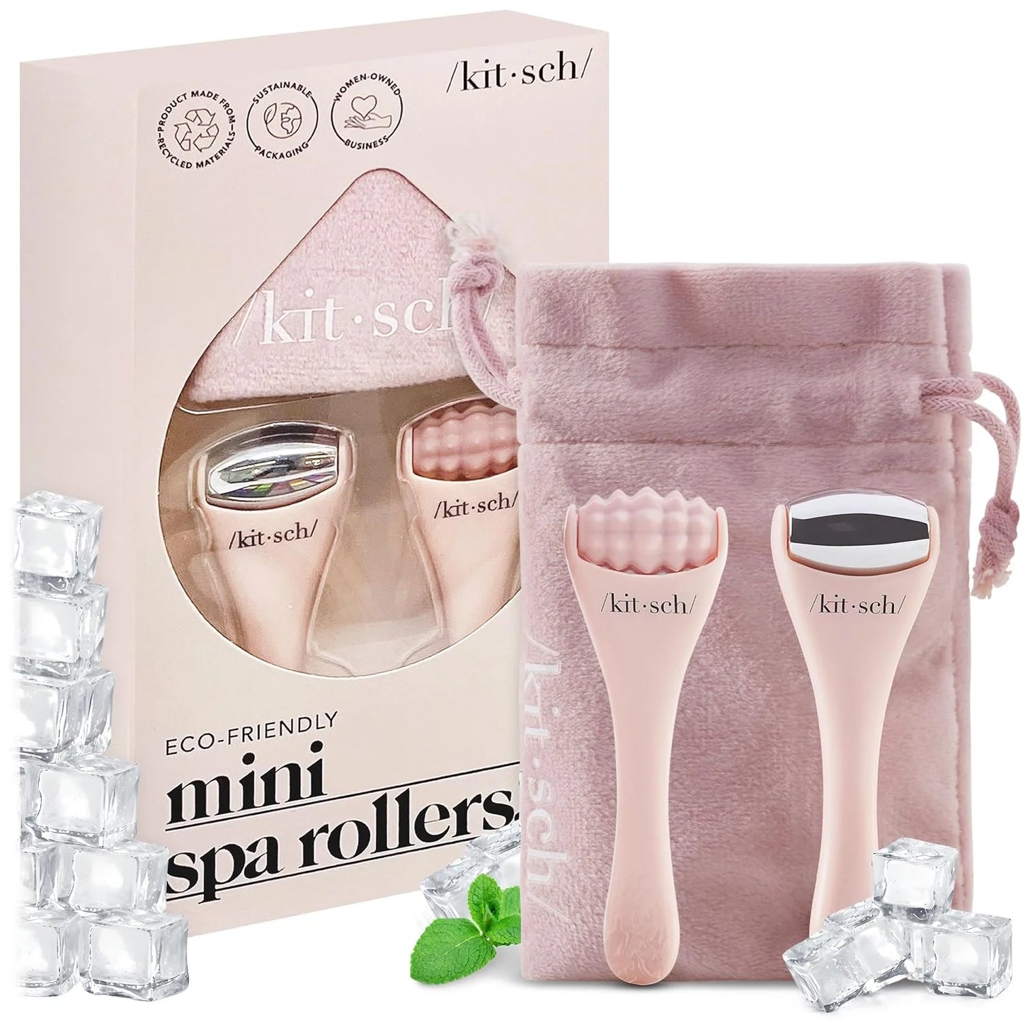 Kitsch Mini Ice Roller for Face Tool Set – Cooling Face Rollers - Blush