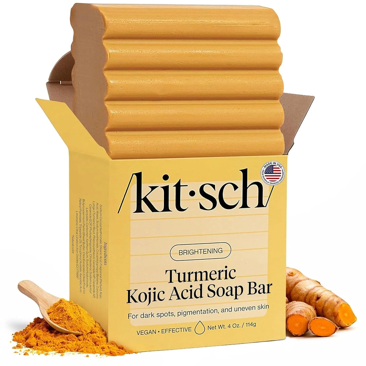 Kitsch Charcoal Soap Body Wash Bar for Cleansing – Made in USA, 4 oz