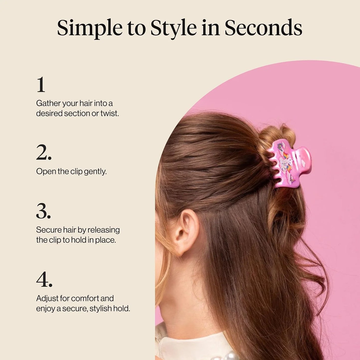 Kitsch Plastic Puffy Claw Clip - Hair Accessories For Women- Chocolate, 1pc