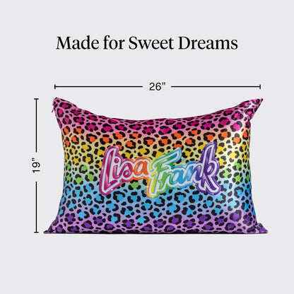 Lisa Frank x Kitsch Satin Pillowcase, Size 19x36 - Rainbow Leopard