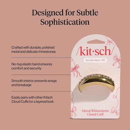 Kitsch Medium Hair Cuffs Hair Ties For Women - Black and Tort, 2pcs