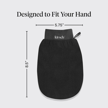 Kitsch Exfoliating Glove – Exfoliating Mitt - 1pc Black