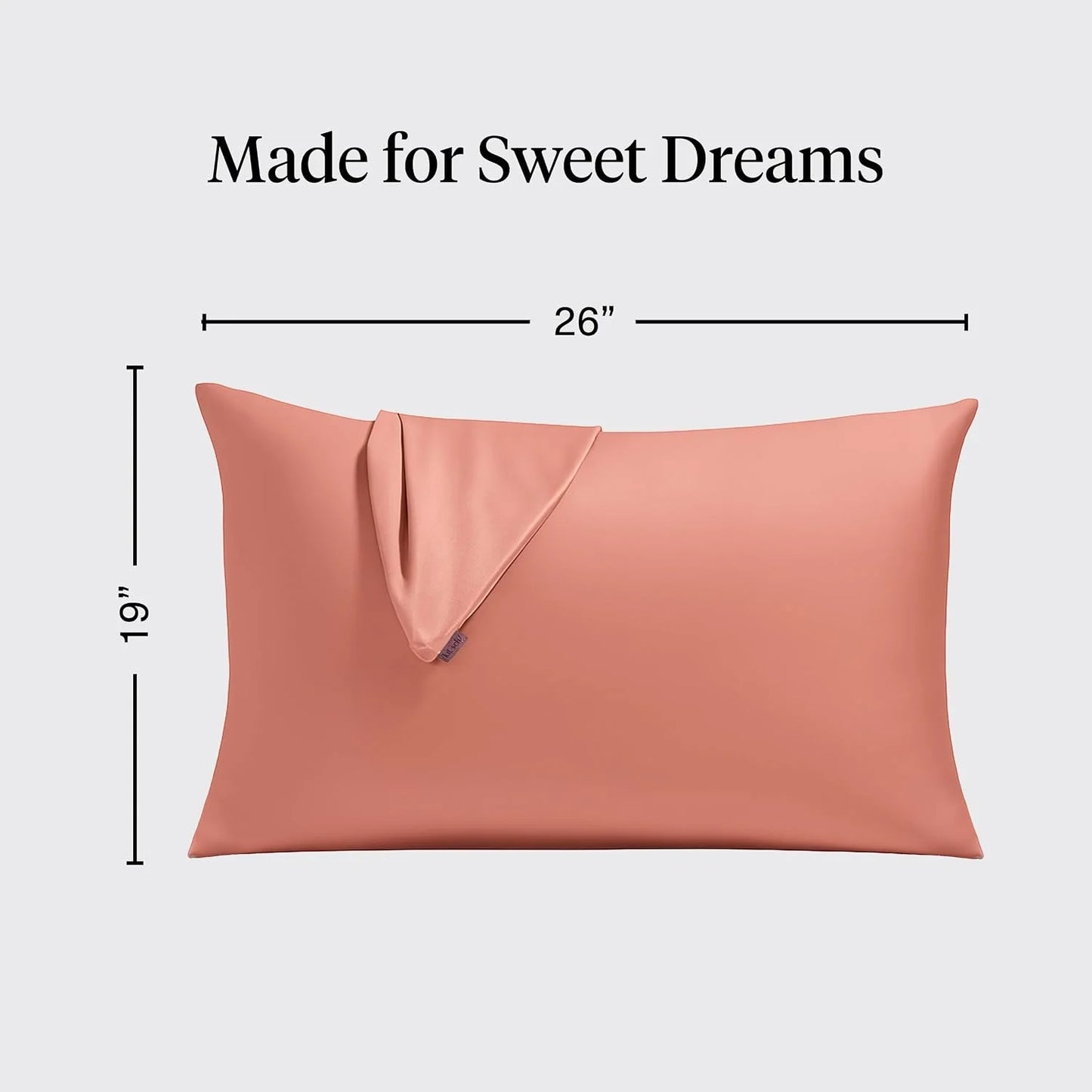 Kitsch Satin Pillowcase with Zipper - Standard Size, Haze Blue