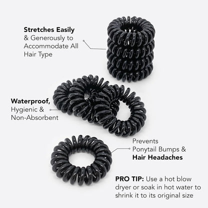 Kitsch Spiral Hair Ties for Women | Ponytail Holders - Brunette, 8 Pcs
