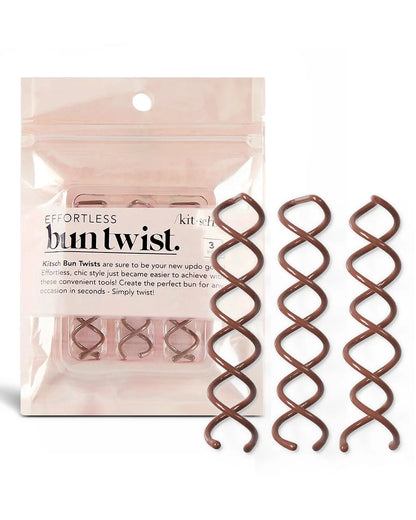 Kitsch Spiral Bobby Pins - Hair Accessories For Women - Brown, 3pcs