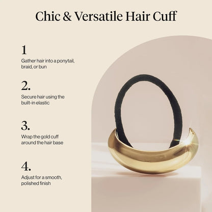 Kitsch Medium Hair Cuffs Hair Ties For Women - Black and Tort, 2pcs