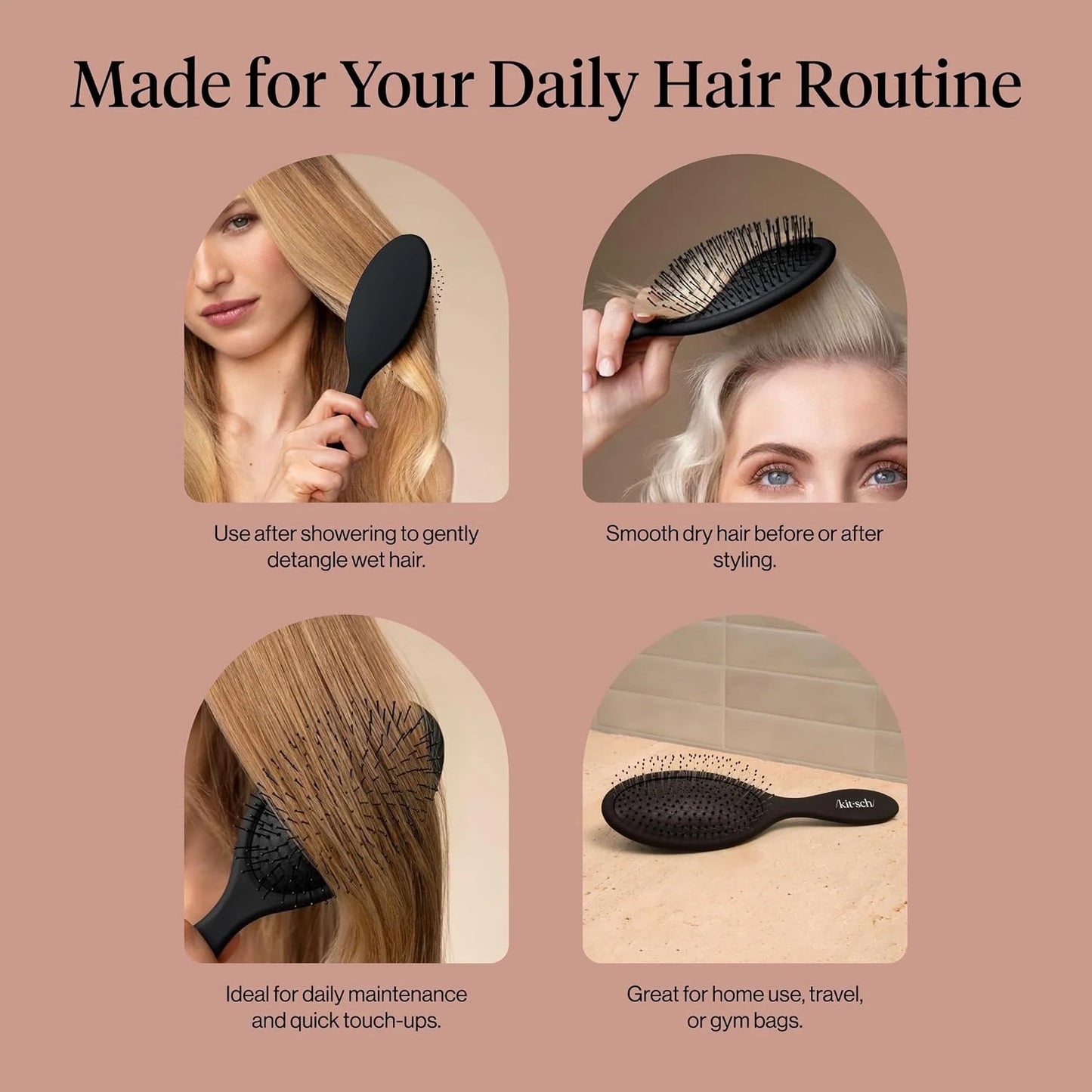 Kitsch Wet Dry Brush Detangler – Hair Brush for Women - Terracotta