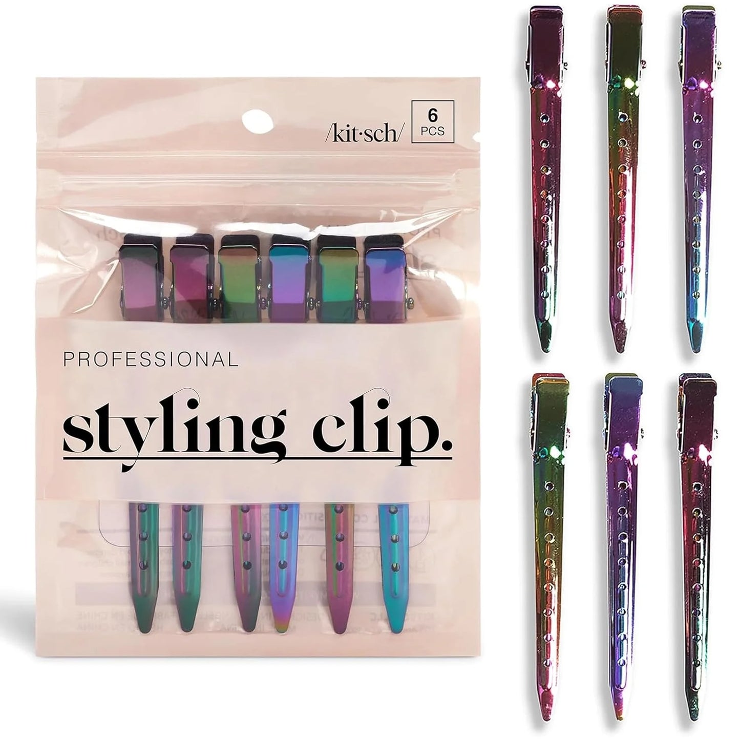 Kitsch Professional Alligator Clips - Rose Gold, 6 Pcs
