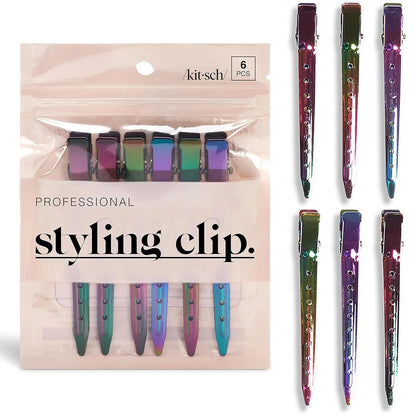 Kitsch Professional Alligator Clips - Rose Gold, 6 Pcs