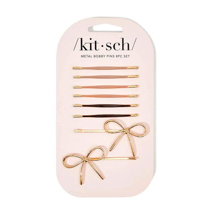 Kitsch Spiral Bobby Pins - Hair Accessories For Women - Brown, 3pcs