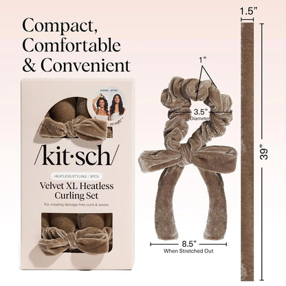 Kitsch Velvet Heatless Curls Overnight Set - Eucalyptus