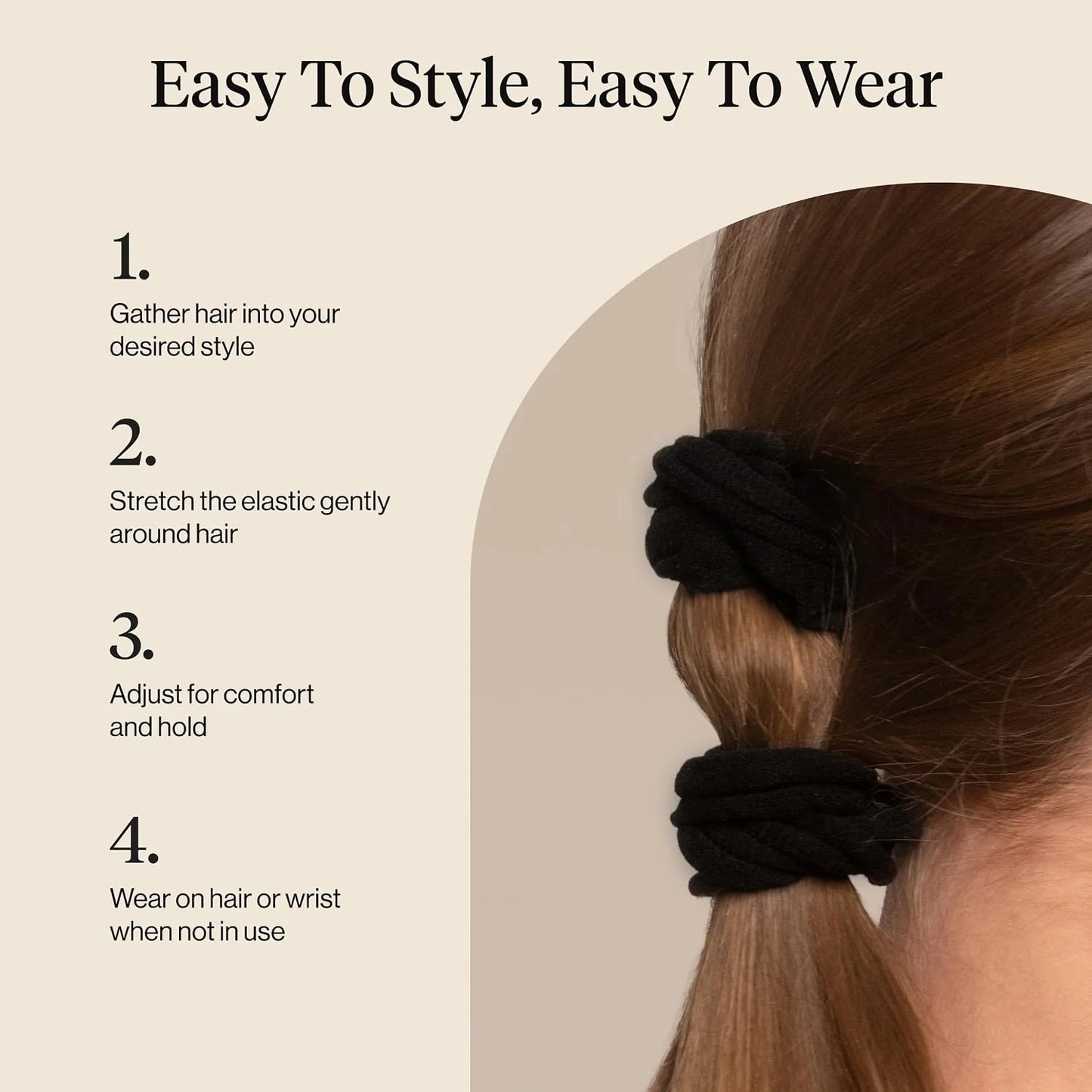 Kitsch Ribbed Hair Ties No Damage - Blush, 10pcs