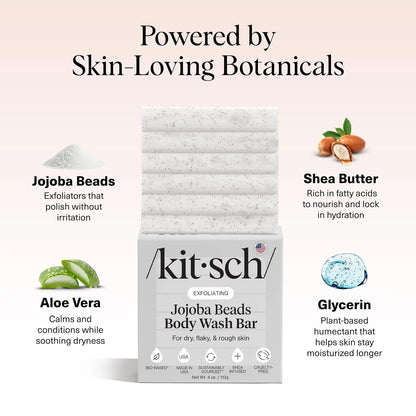 Kitsch Charcoal Soap Body Wash Bar for Cleansing – Made in USA, 4 oz