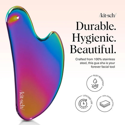 Kitsch Stainless Steel Guasha Tool for Face - Silver