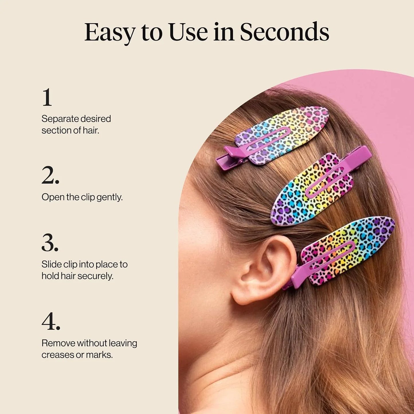 Kitsch Creaseless Hair Clips for Women - Cherry Print, 4pcs