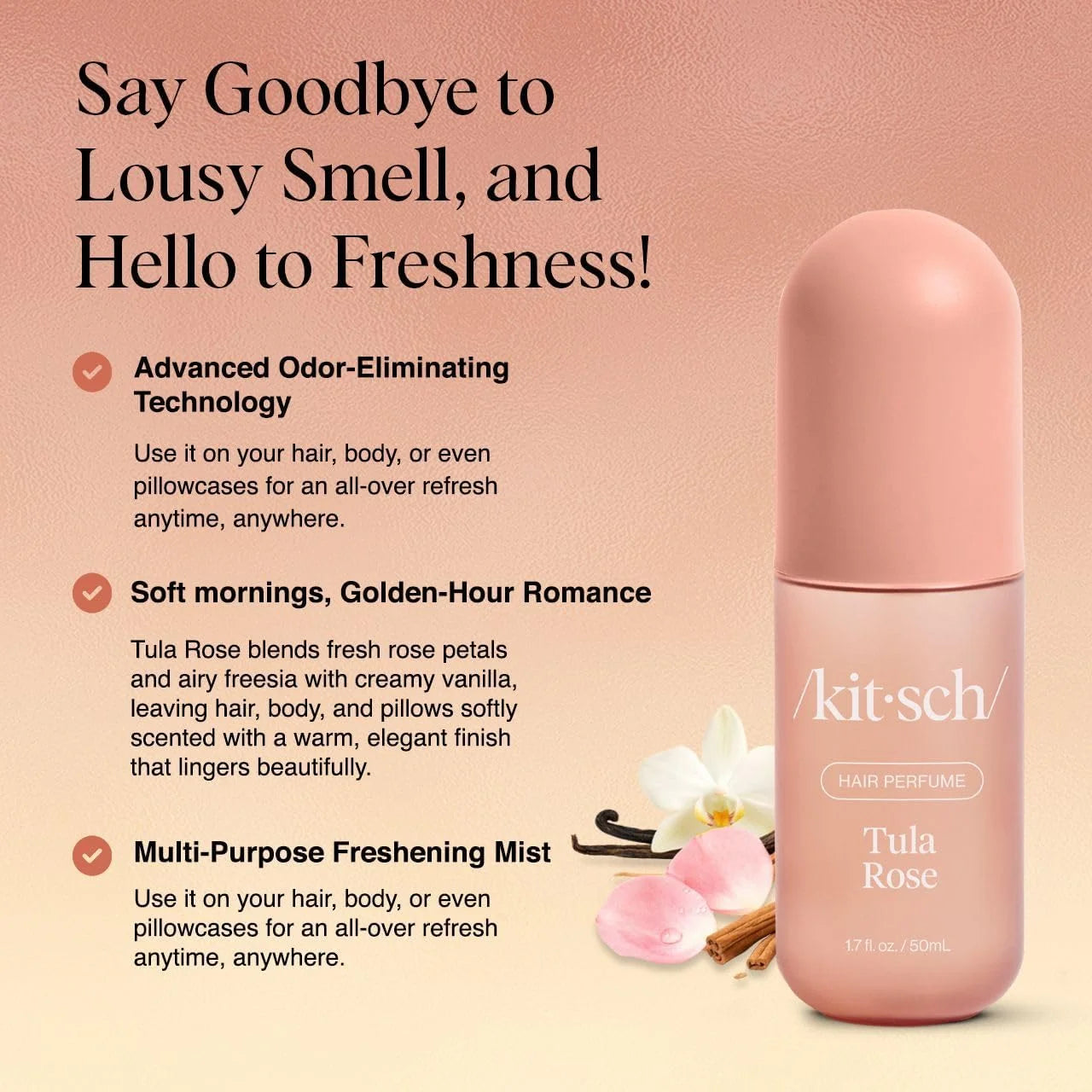 Kitsch Hair Perfume for Women – Hair Spray & Body Mist – Caramel Cream 50mL