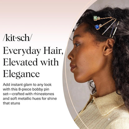 Kitsch Spiral Bobby Pins - Hair Accessories For Women - Brown, 3pcs