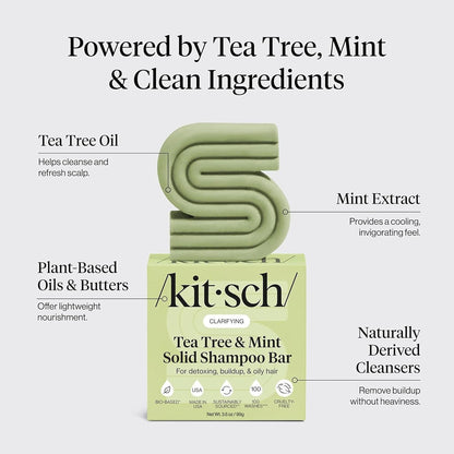 Kitsch Argan Oil Shampoo Bar Soap for Hair Growth - Made in USA, 3.2 oz