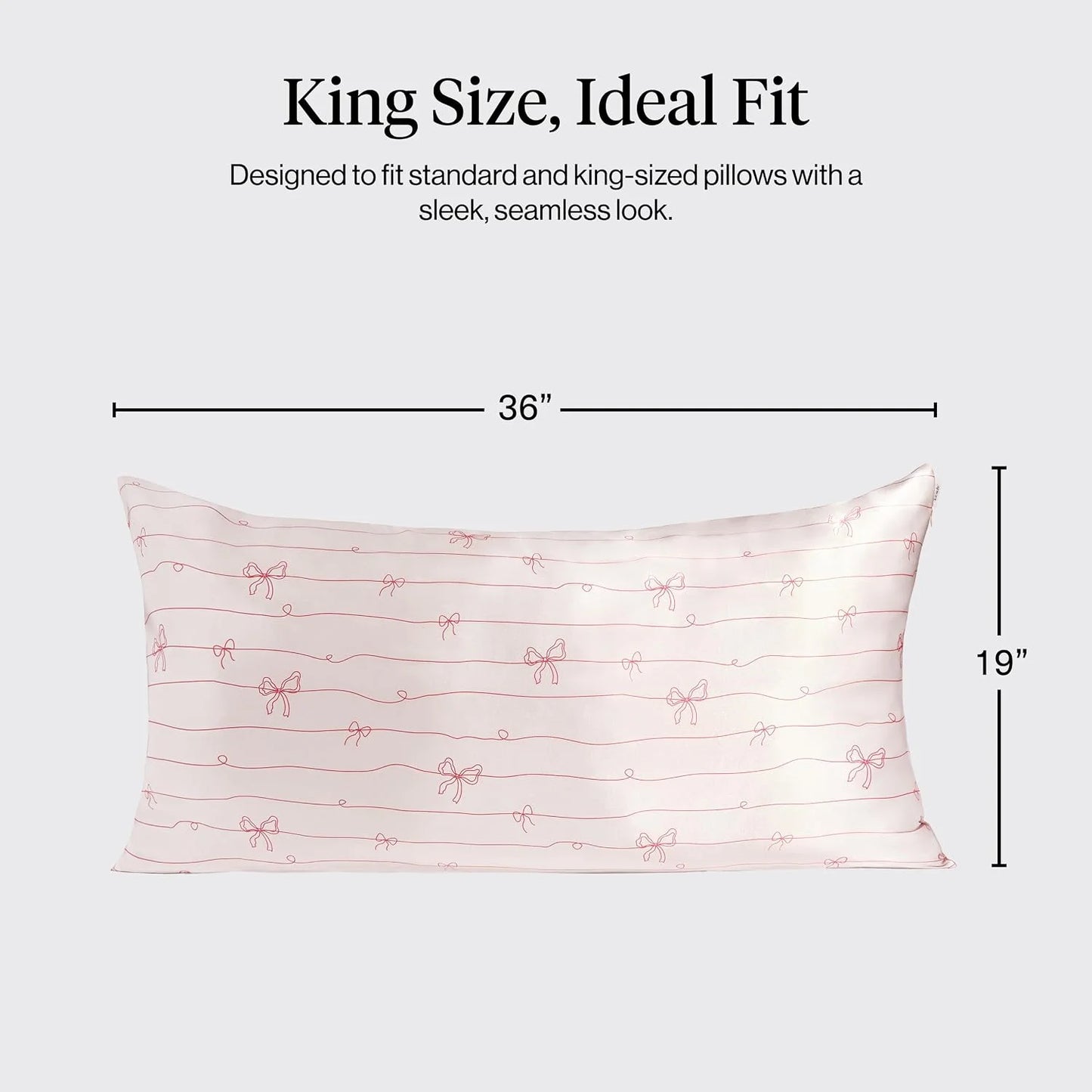 Kitsch Satin Pillowcase with Zipper - Standard Size, Haze Blue