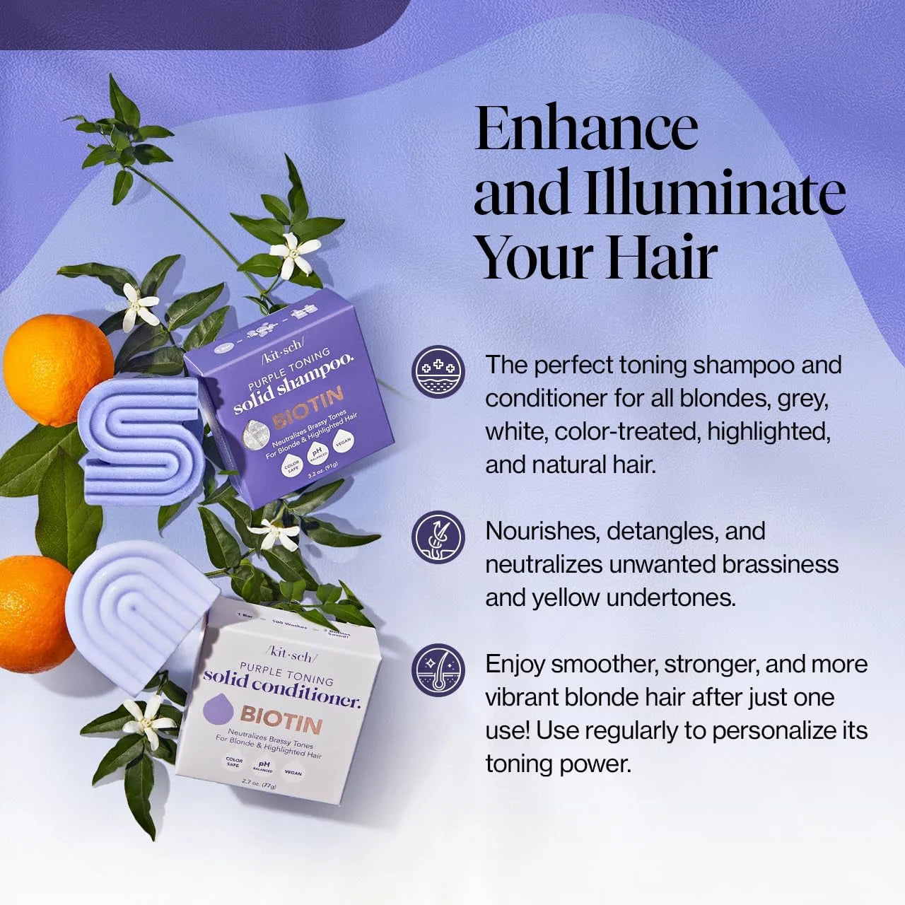 Kitsch Rosemary & Biotin Shampoo and Conditioner Set for Hair Growth