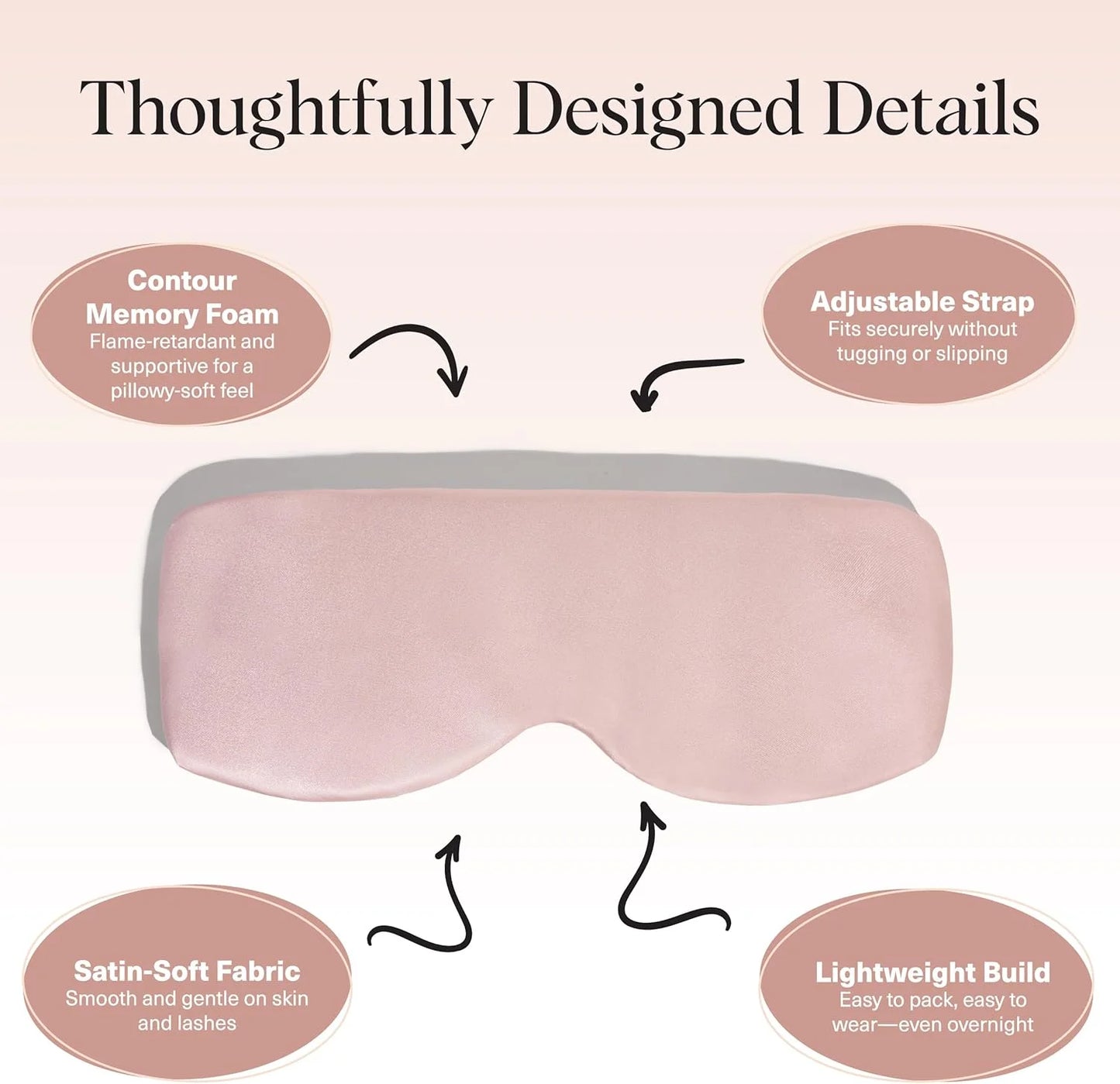 Kitsch Contour Satin Sleep Mask | Eye Masks for Sleep - Charcoal