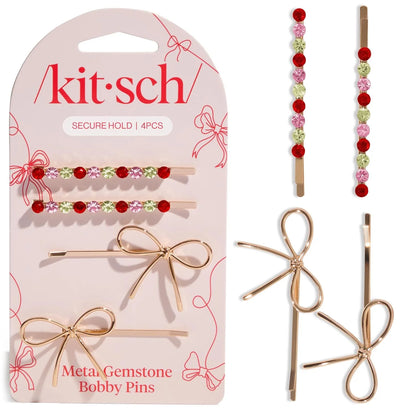 Kitsch Spiral Bobby Pins - Hair Accessories For Women - Brown, 3pcs
