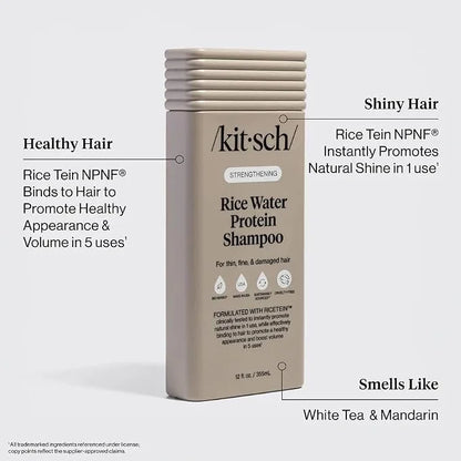 Kitsch Argan Oil Shampoo for Hair Growth – Hydrating Hair Care – 12.3 oz
