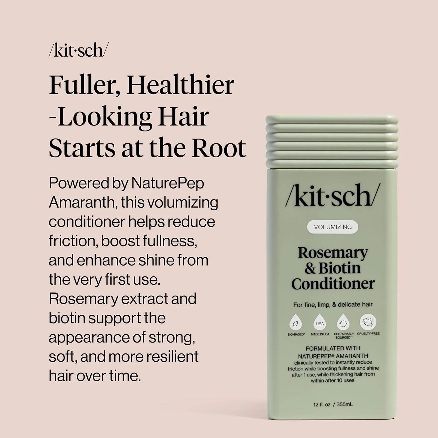 Kitsch Rosemary & Biotin Conditioner for Hair Growth – Made in USA, 12 oz