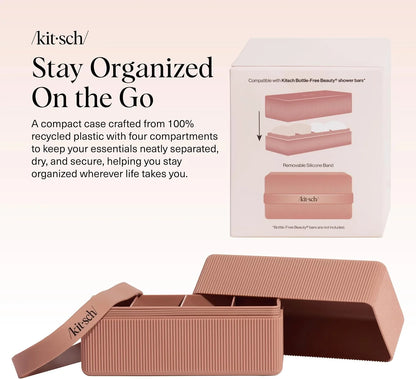 Kitsch 4-Compartment Travel Soap Case – TSA-Approved Bar Soap Holder