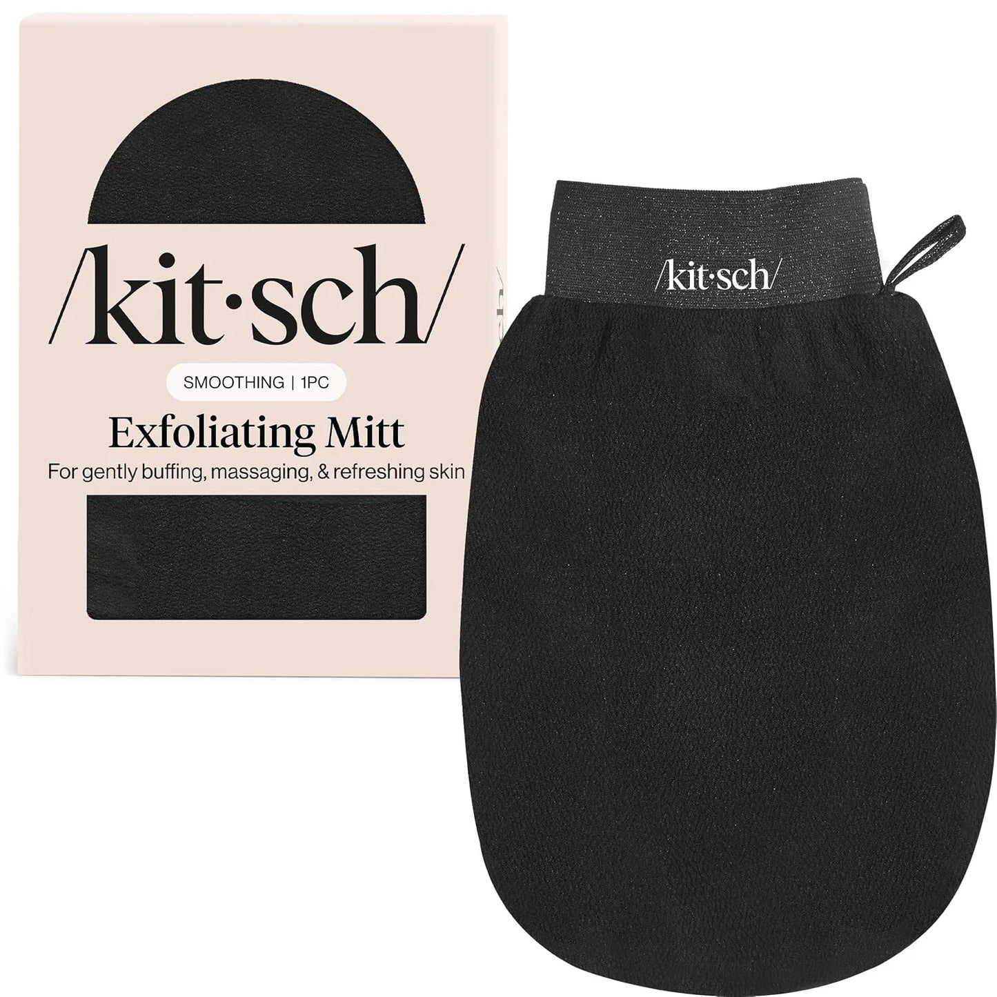 Kitsch Exfoliating Glove – Exfoliating Mitt - 1pc Black