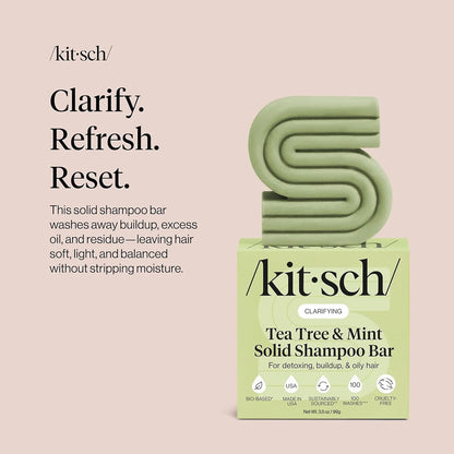 Kitsch Argan Oil Shampoo Bar Soap for Hair Growth - Made in USA, 3.2 oz