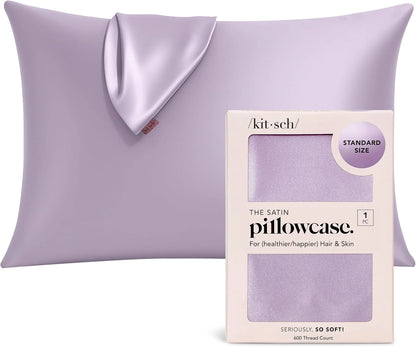 Kitsch Satin Pillowcase with Zipper - Standard Size, Haze Blue