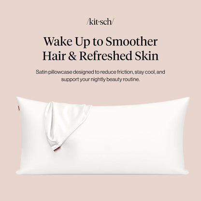 Kitsch Satin Pillowcase with Zipper - Standard Size, Haze Blue