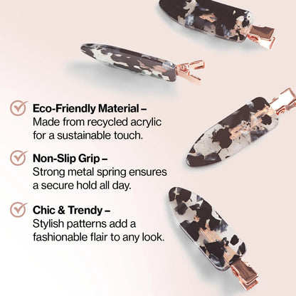 Kitsch Creaseless Hair Clips for Women - Cherry Print, 4pcs