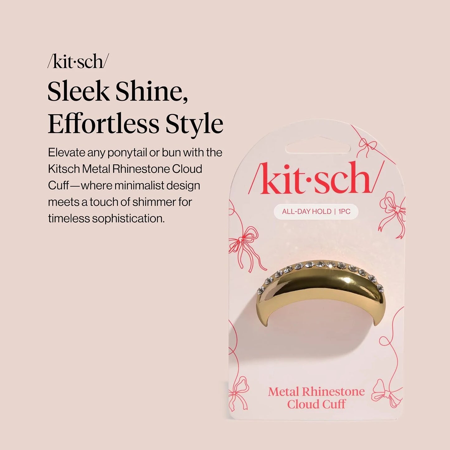 Kitsch Medium Hair Cuffs Hair Ties For Women - Black and Tort, 2pcs